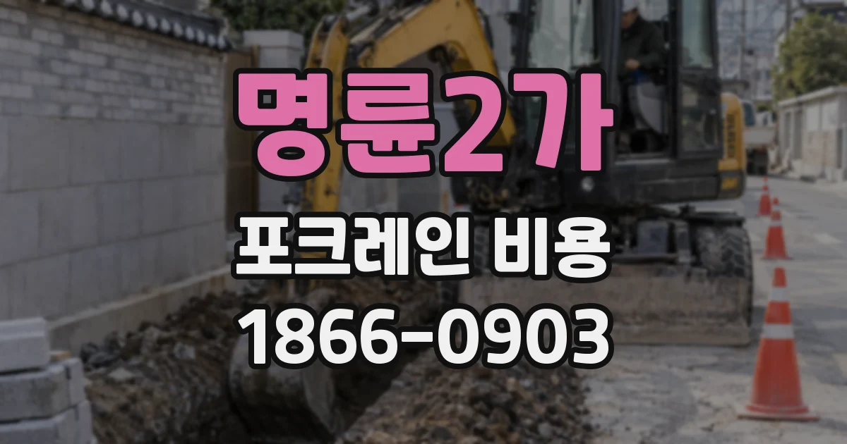 명륜2가 포크레인 비용