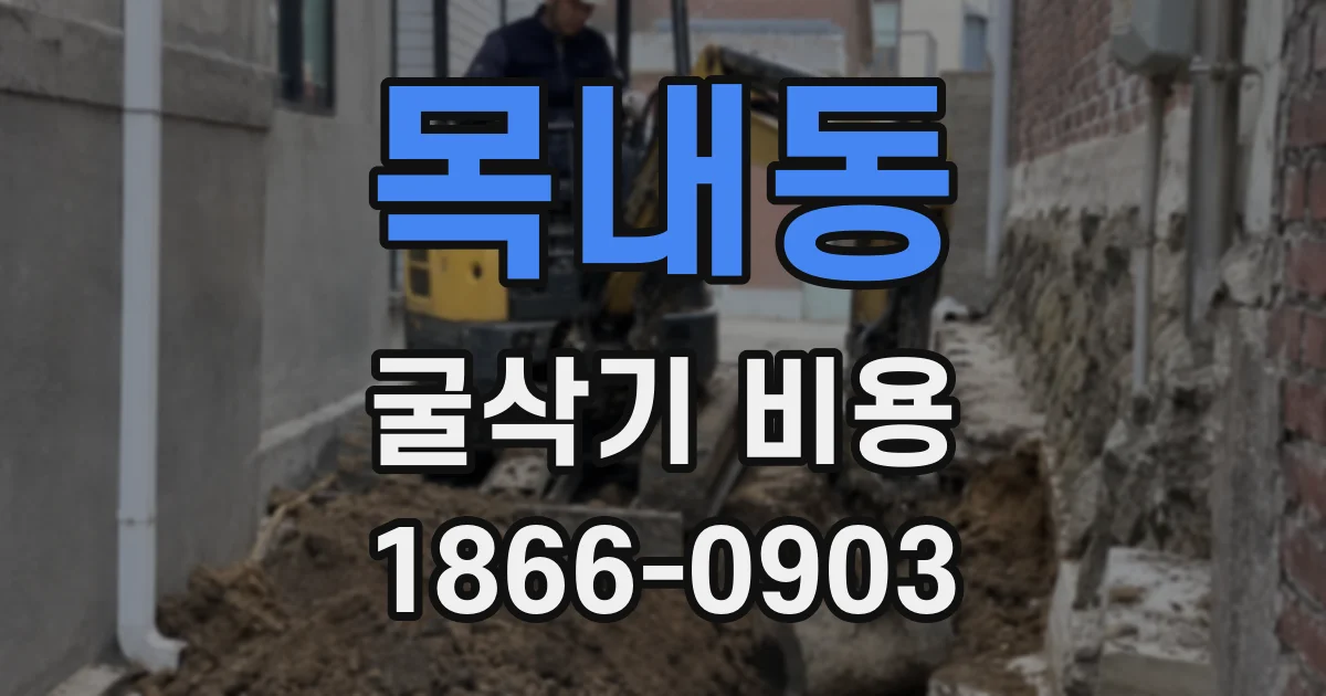 목내동 굴삭기 비용