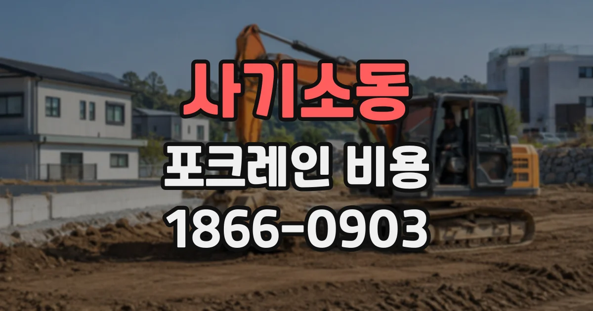 사기소동 포크레인비용