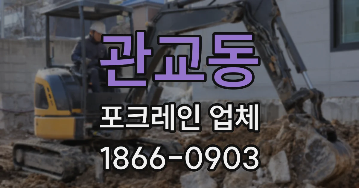 관교동 포크레인 업체