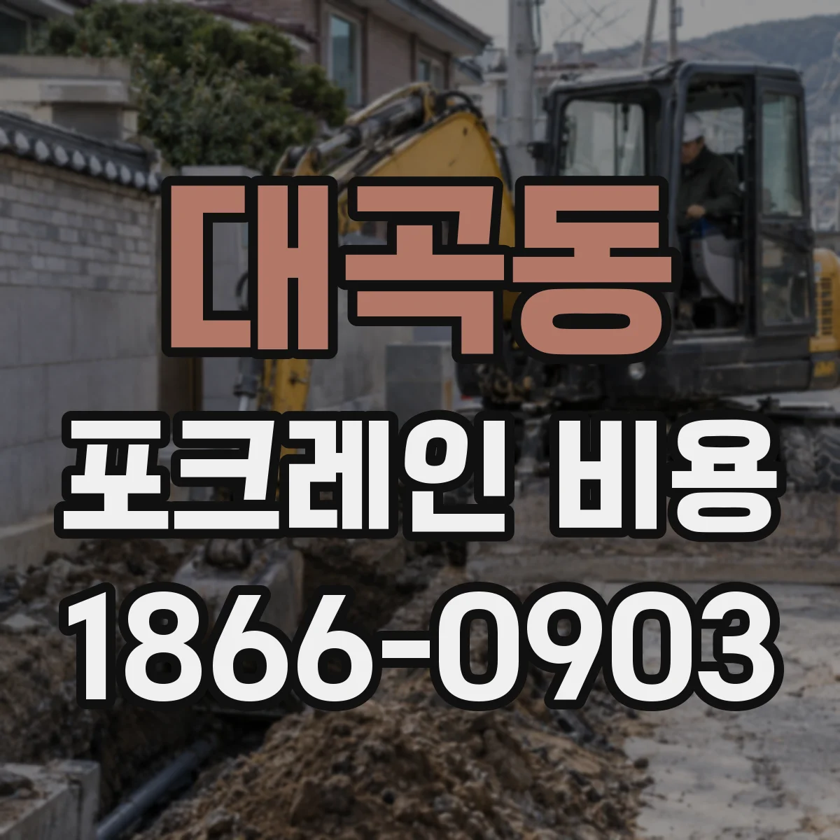 대곡동 포크레인 비용