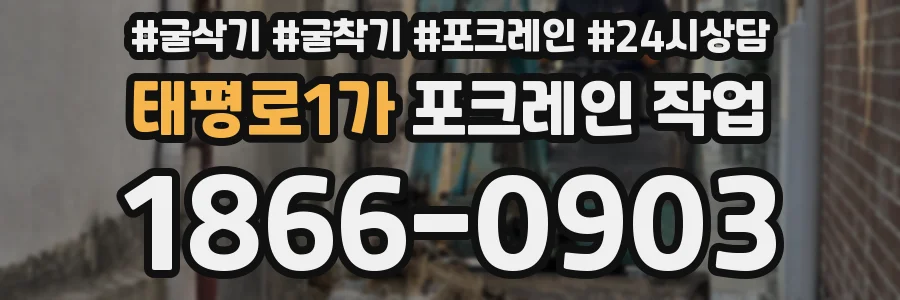 태평로1가 포크레인 작업