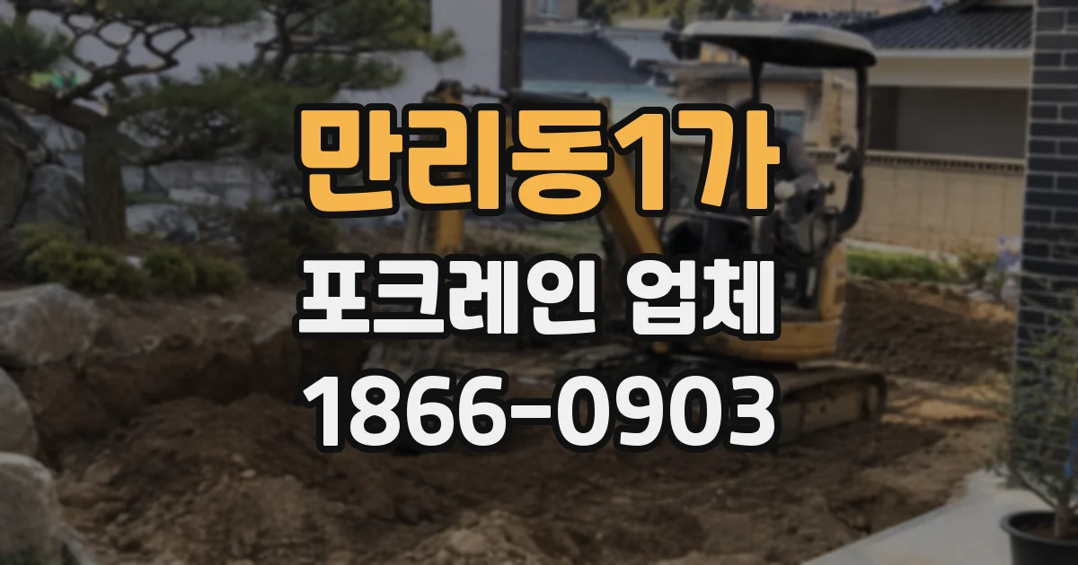 만리동1가 포크레인 업체