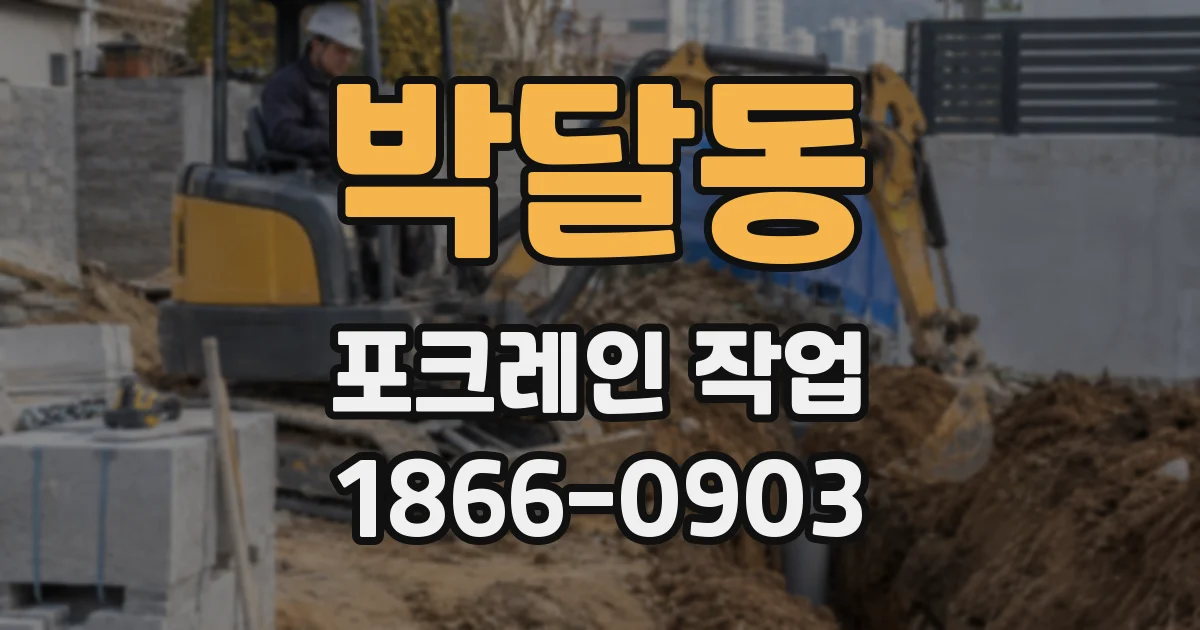 박달동 포크레인 작업