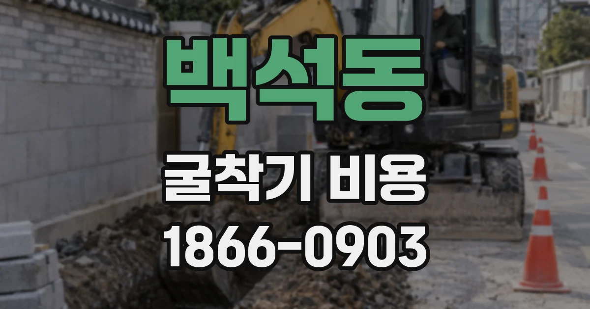 백석동 굴착기 비용