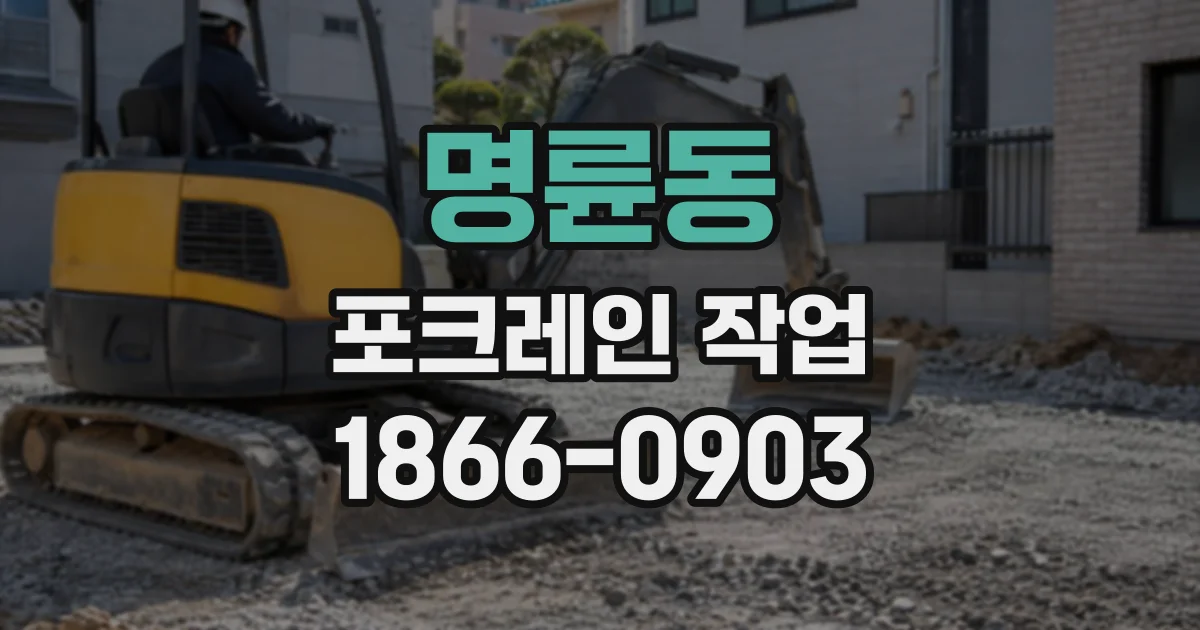 명륜동 포크레인작업