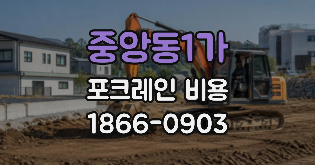 중앙동1가 포크레인비용