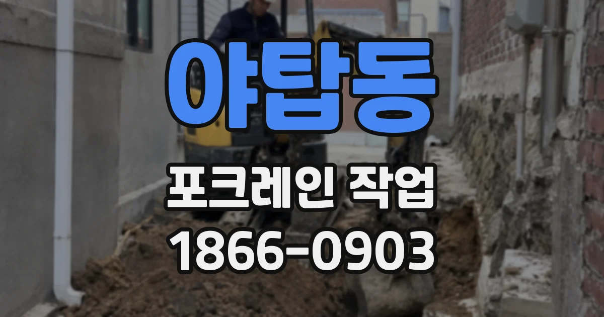 야탑동 포크레인 작업