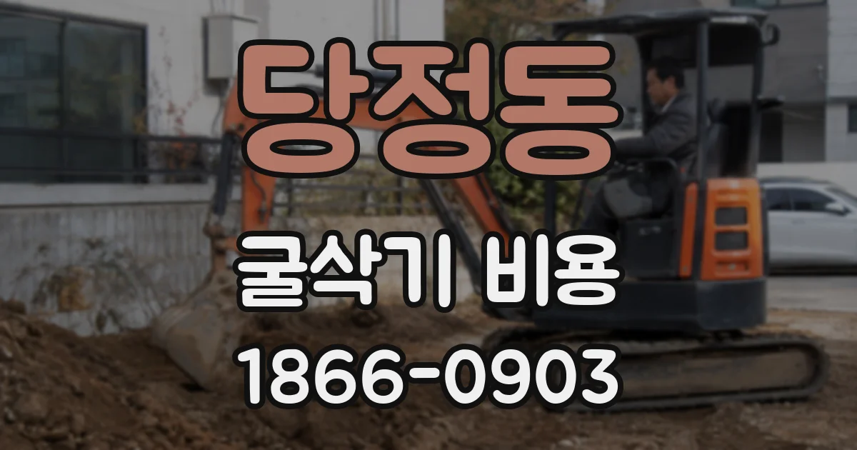 당정동 굴삭기 비용