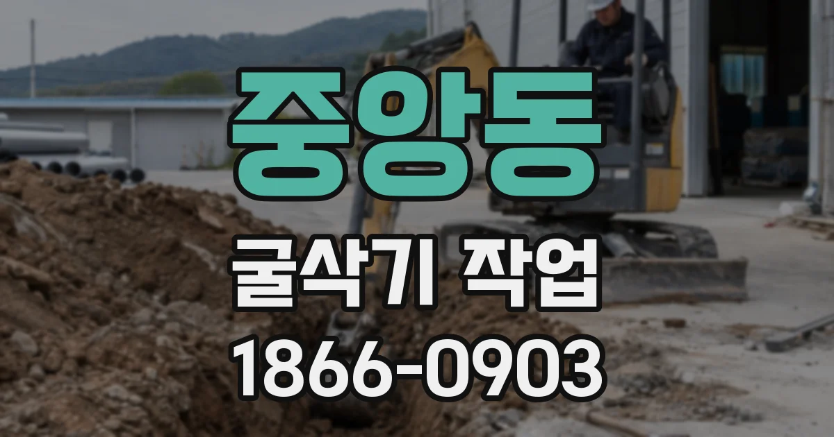 중앙동 굴삭기 작업