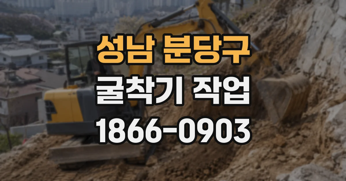 성남 분당구 굴착기 작업