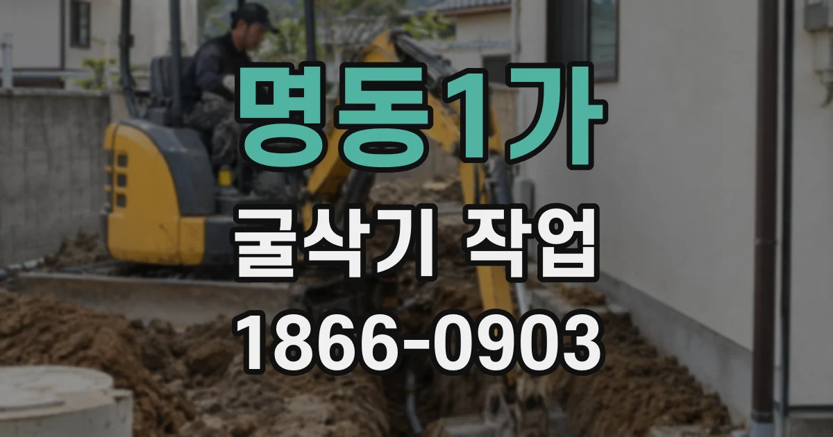 명동1가 굴삭기 작업