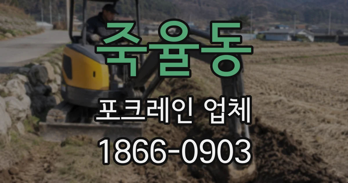 죽율동 포크레인 업체