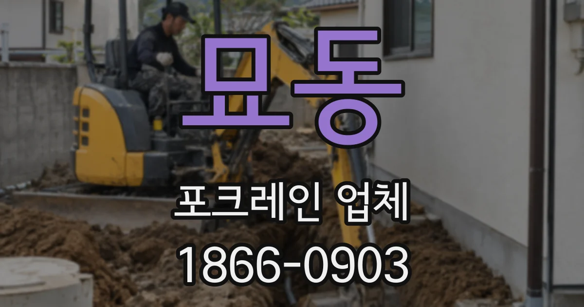 묘동 포크레인 업체