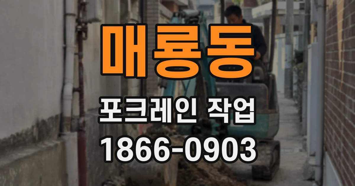 매룡동 포크레인 작업