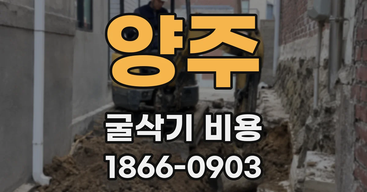 양주 굴삭기 비용