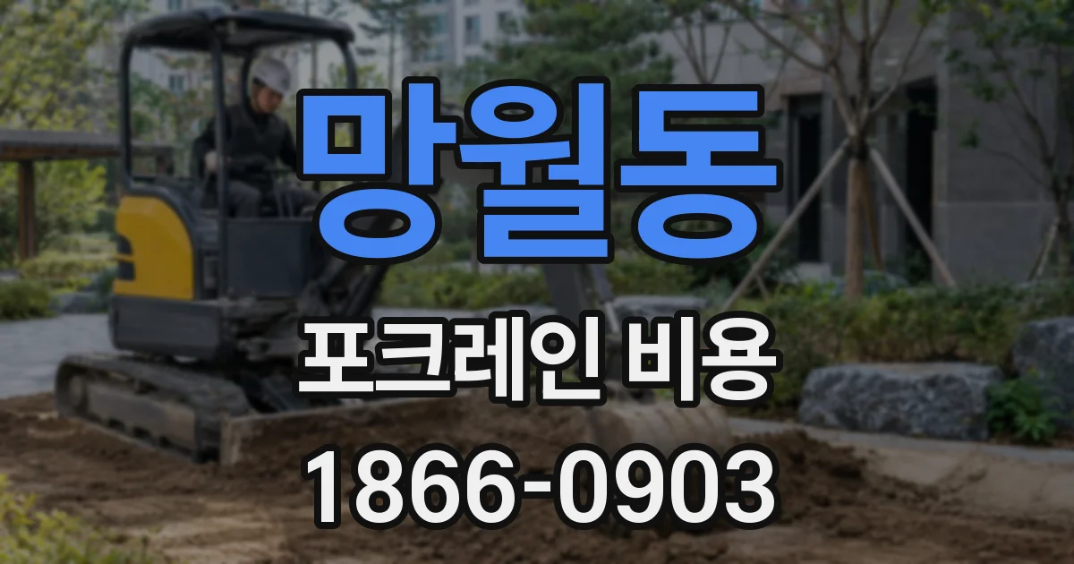 망월동 포크레인 비용