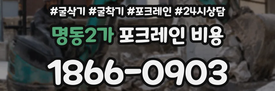명동2가 포크레인 비용