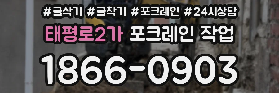 태평로2가 포크레인 작업