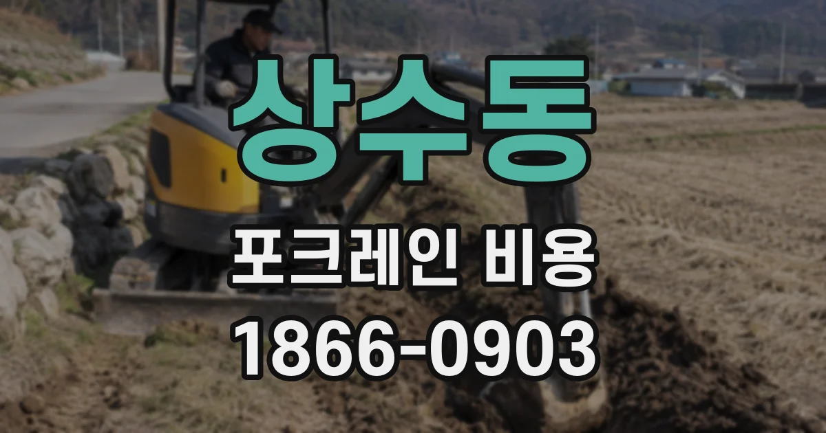 상수동 포크레인 비용