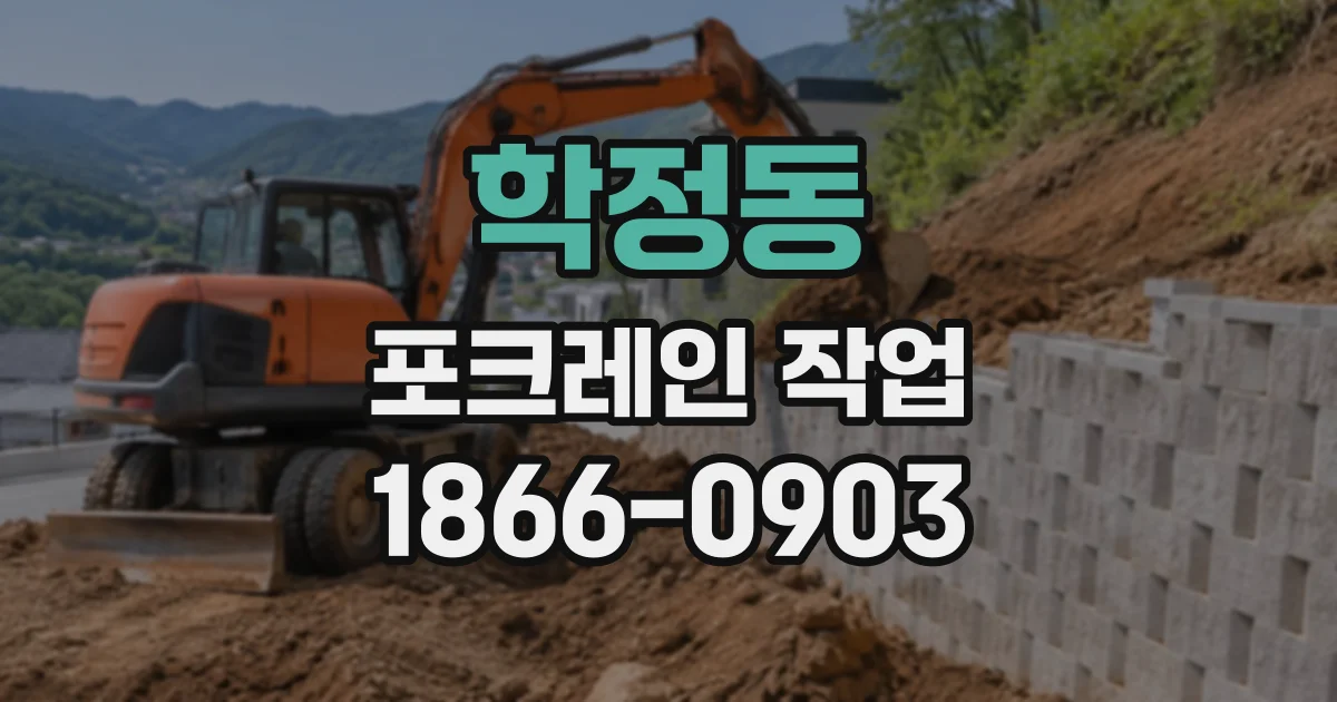 학정동 포크레인작업