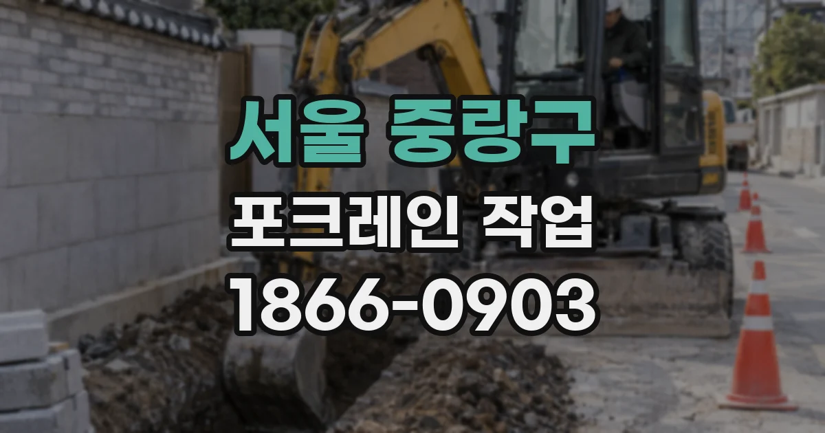 서울 중랑구 포크레인 작업