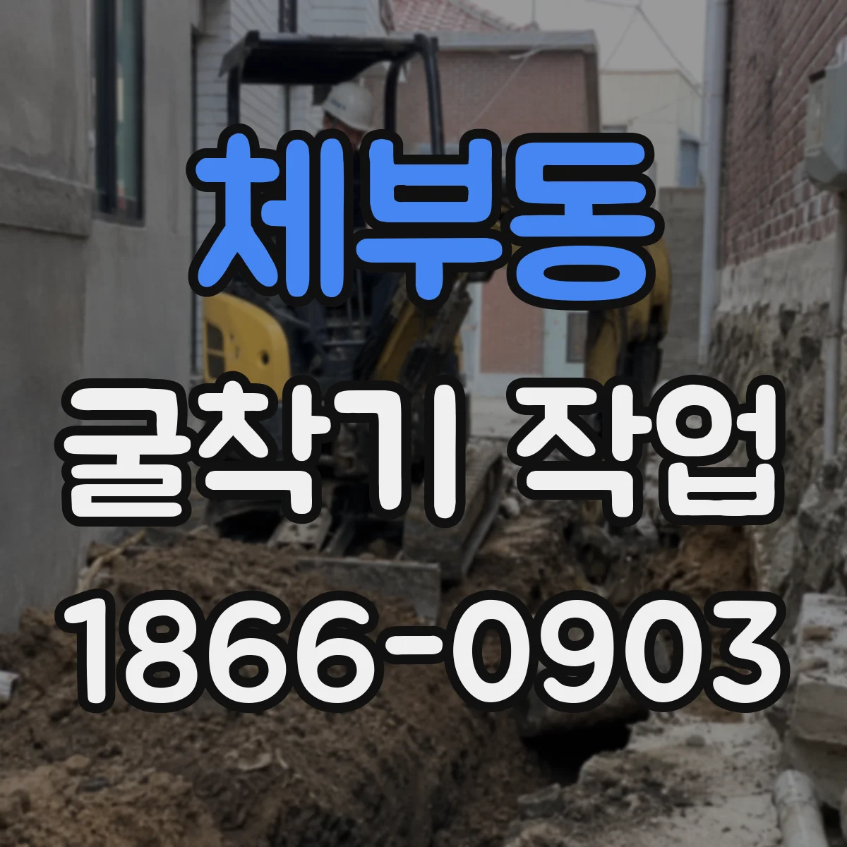 체부동 굴착기 작업
