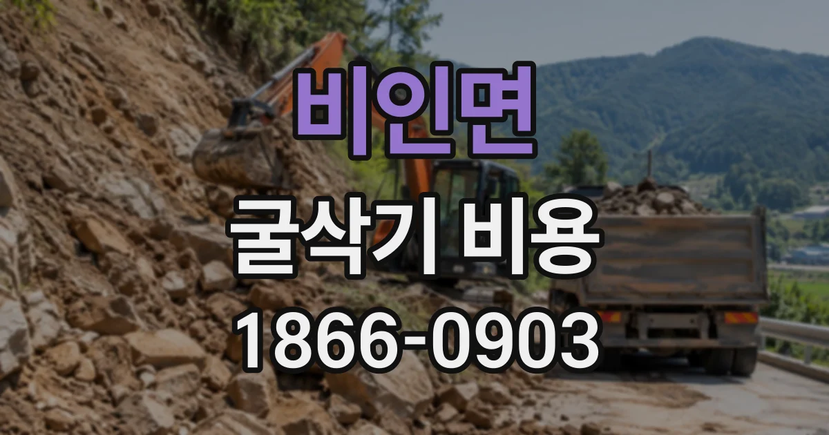 비인면 굴삭기비용