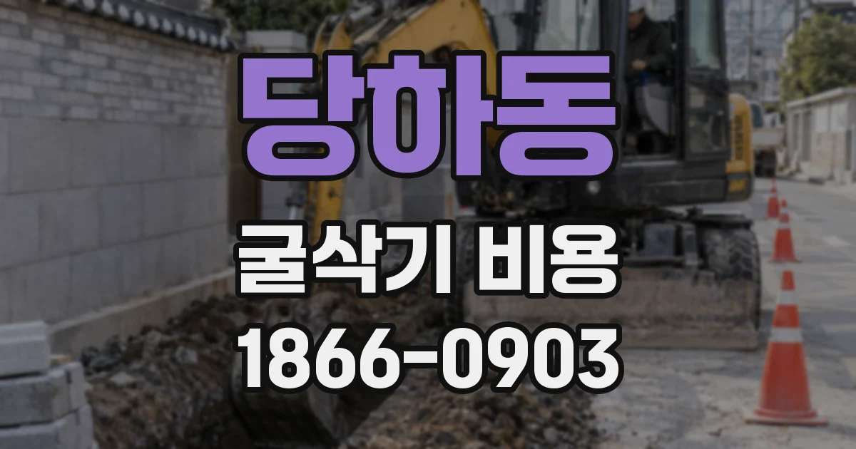 당하동 굴삭기 비용