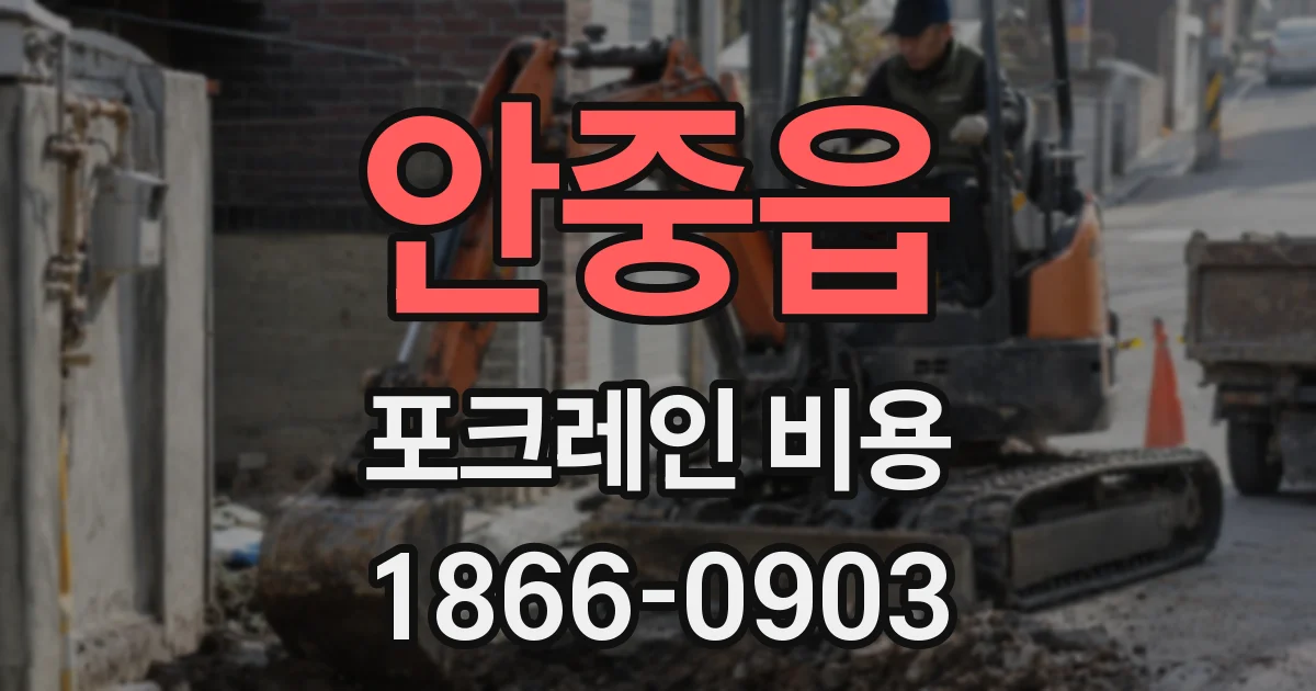 안중읍 포크레인 비용