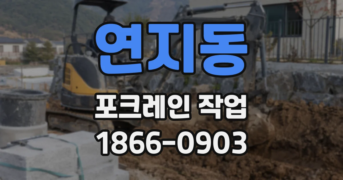 연지동 포크레인 작업
