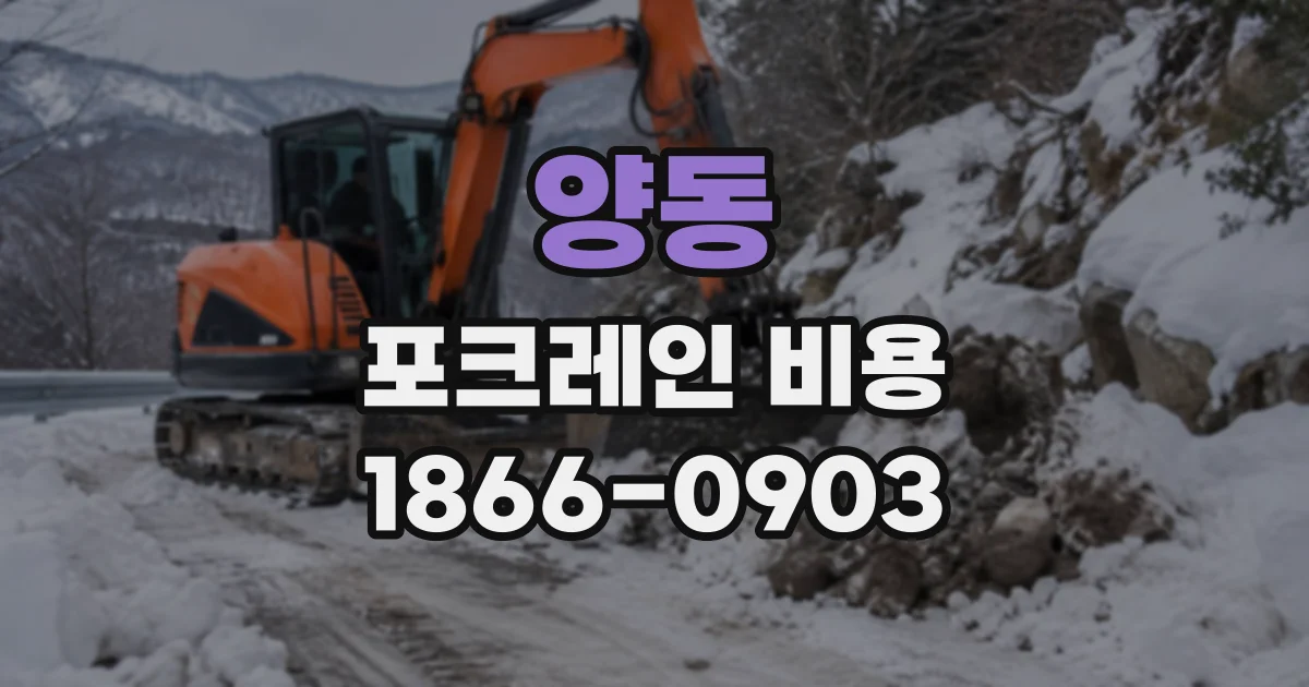 양동 포크레인비용