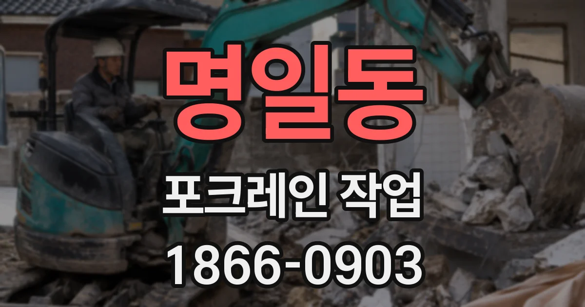 명일동 포크레인 작업