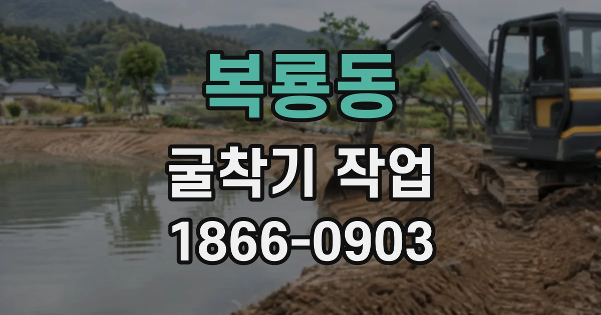 복룡동 굴착기작업