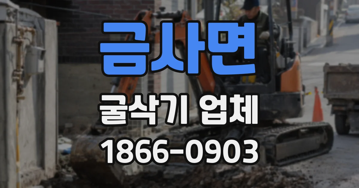 금사면 굴삭기 업체