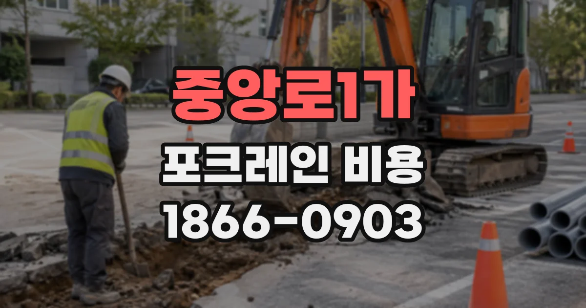 중앙로1가 포크레인비용