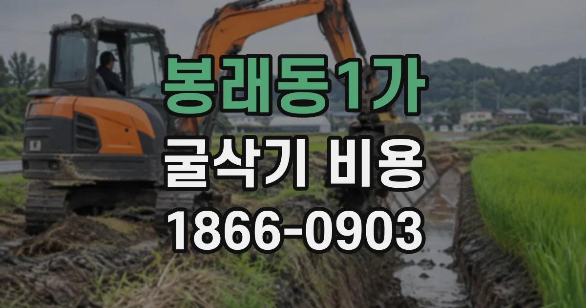 봉래동1가 굴삭기비용