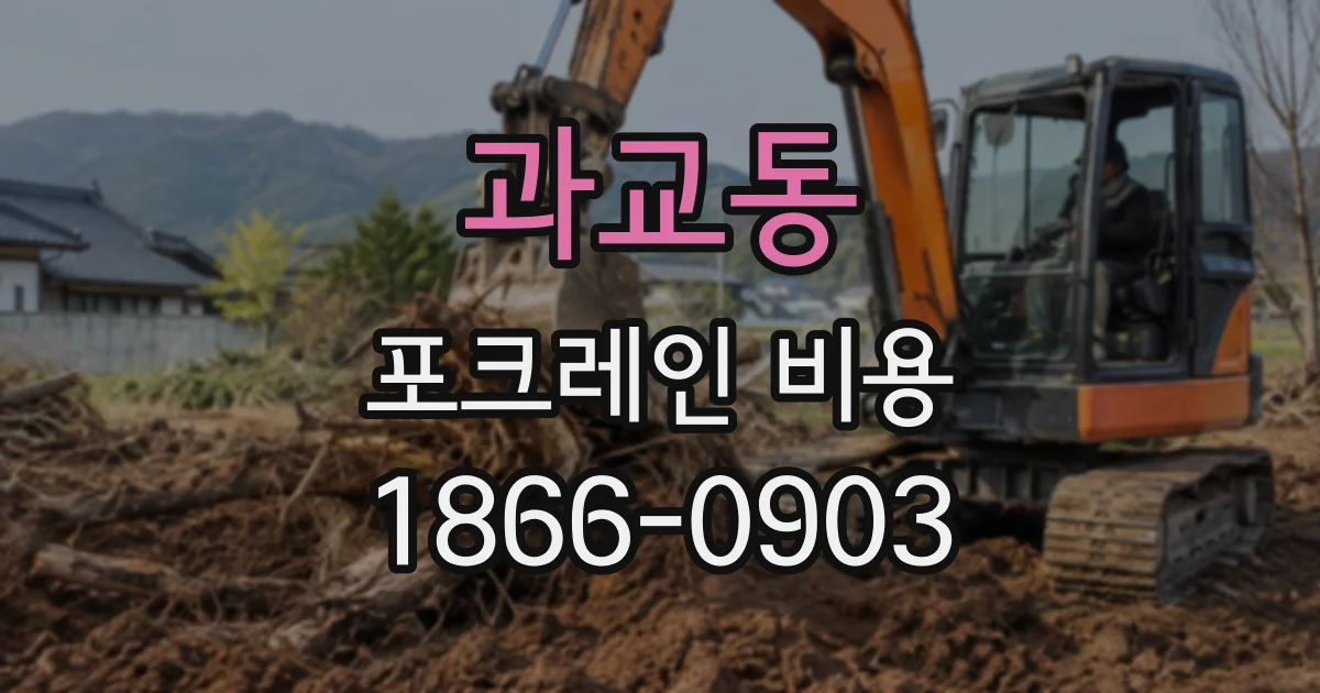 과교동 포크레인비용