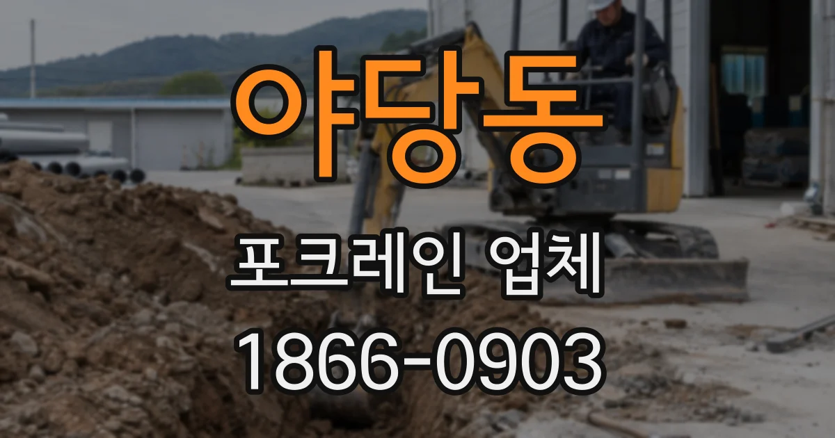야당동 포크레인 업체