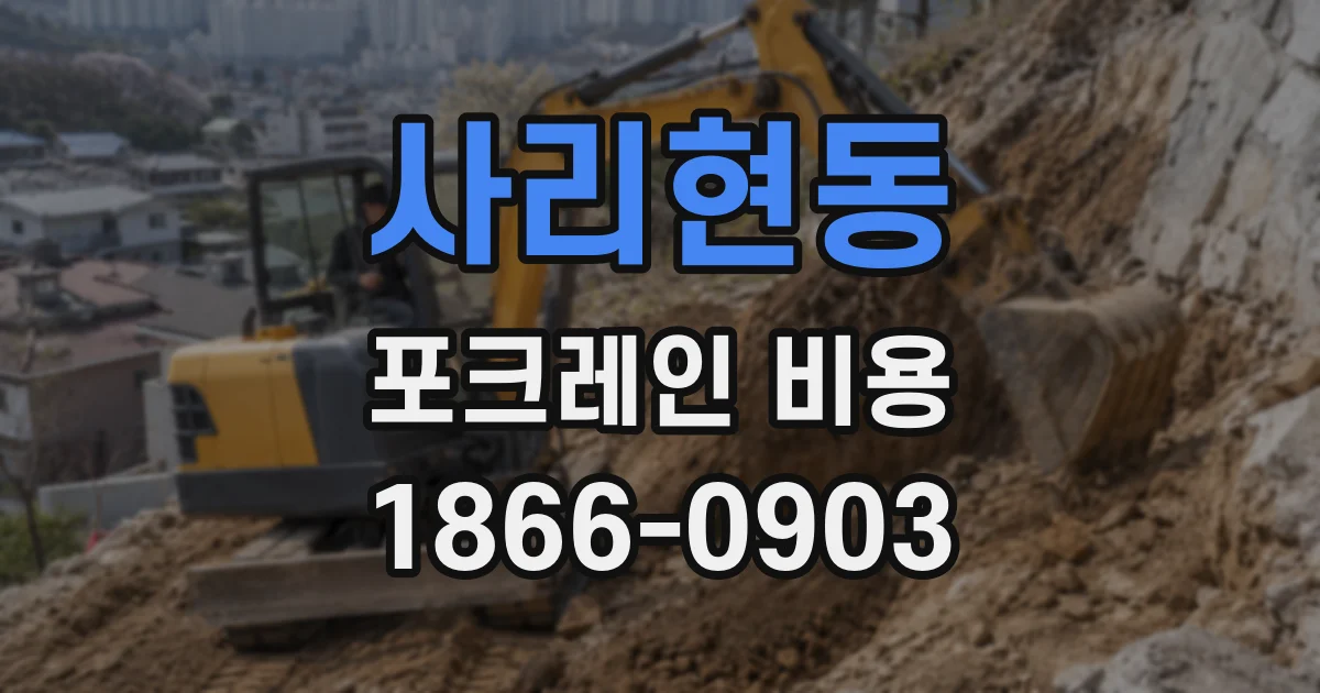 사리현동 포크레인 비용