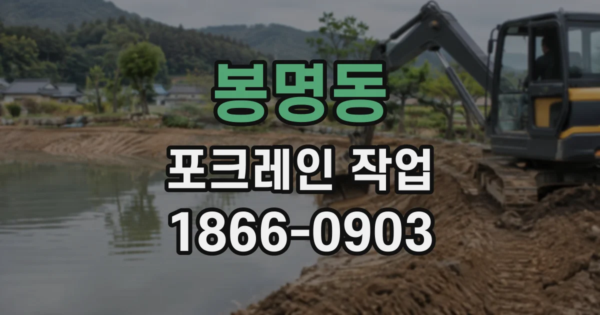 봉명동 포크레인작업