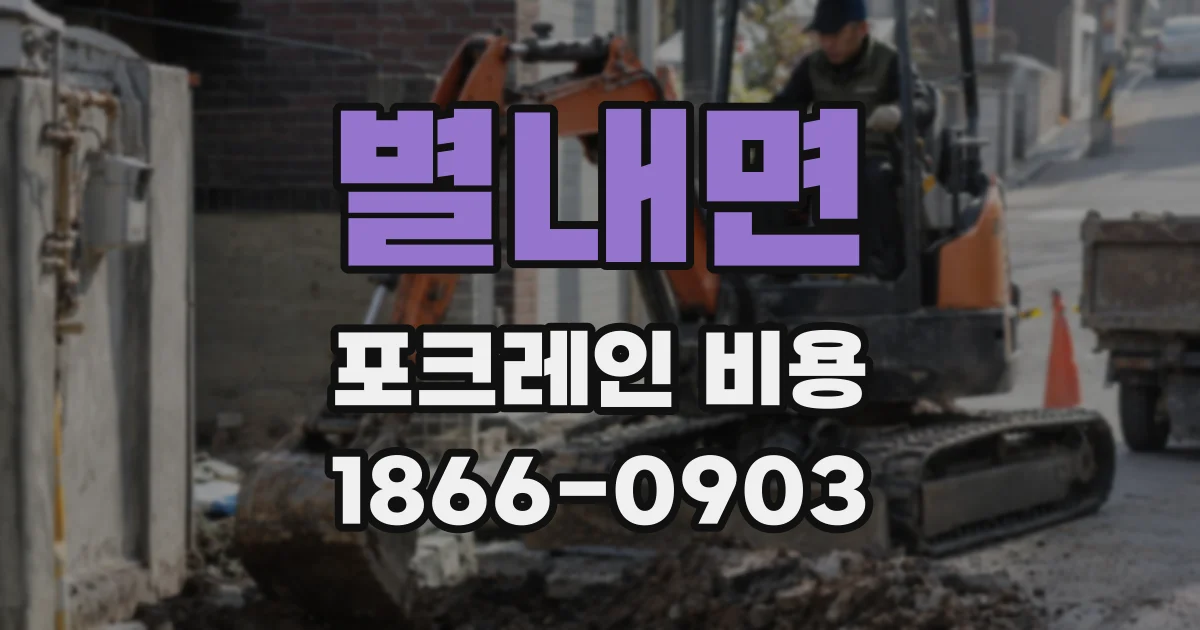 별내면 포크레인 비용