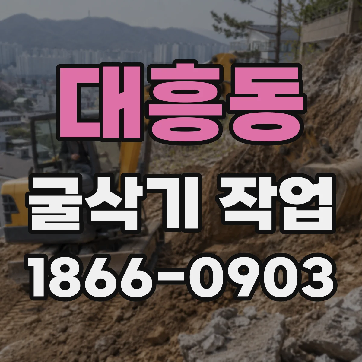 대흥동 굴삭기 작업