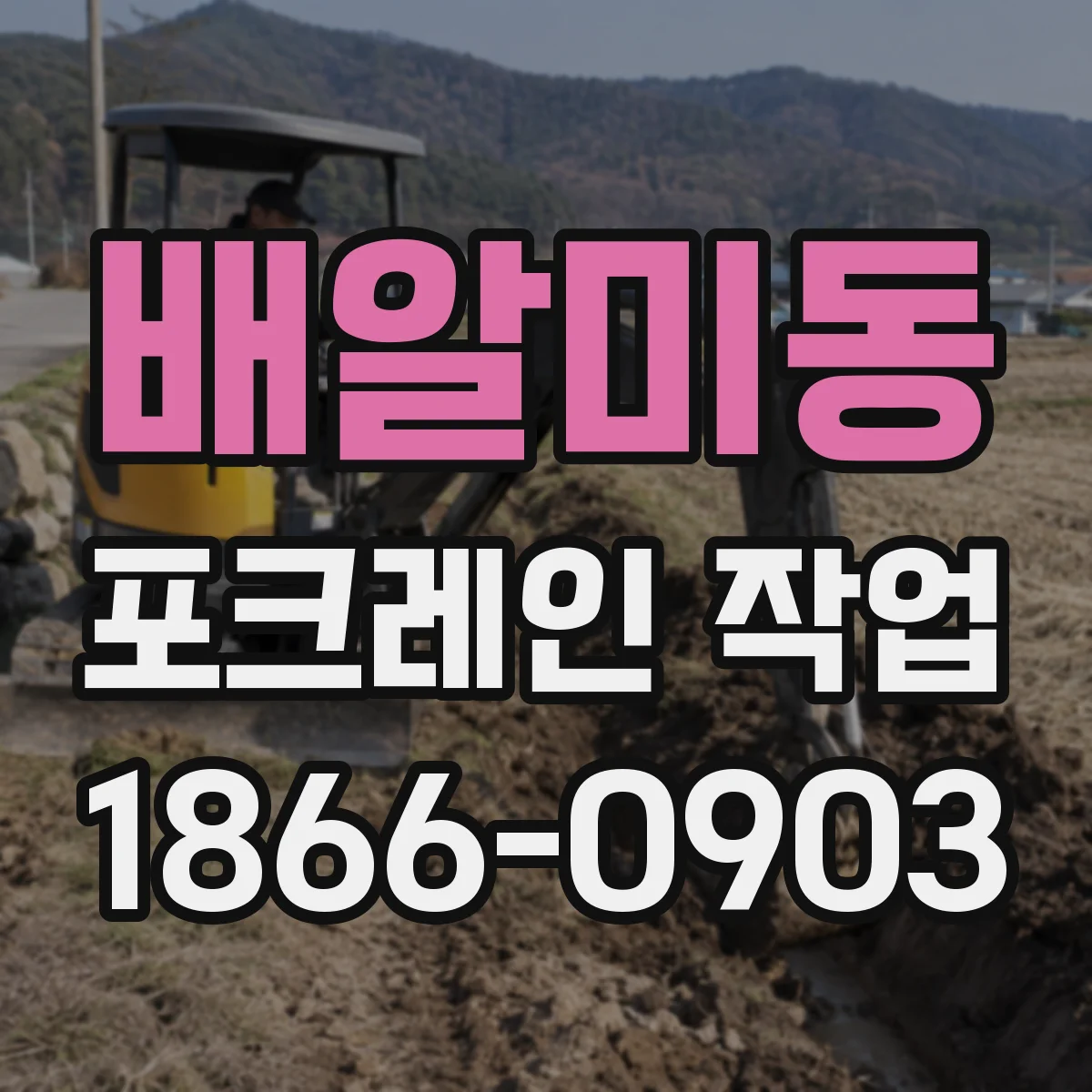 배알미동 포크레인 작업