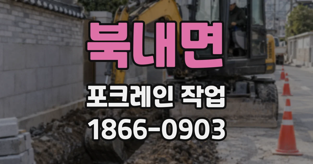 북내면 포크레인 작업