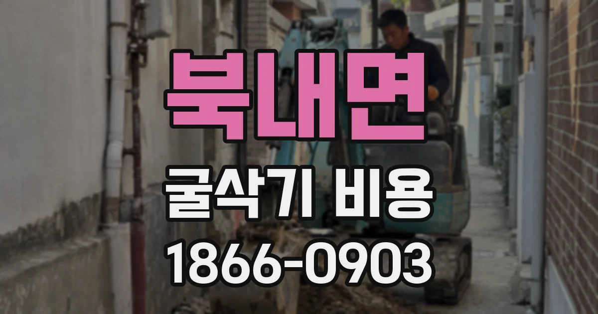 북내면 굴삭기 비용