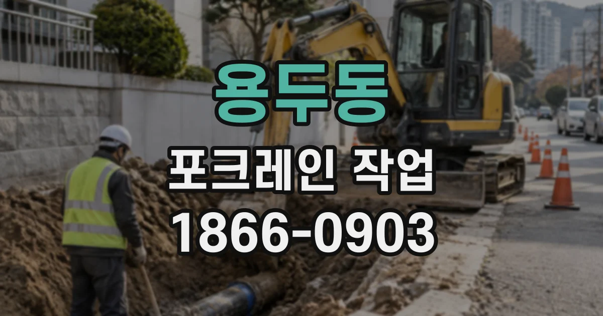 용두동 포크레인작업