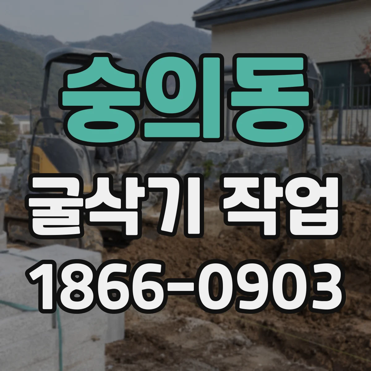 숭의동 굴삭기 작업