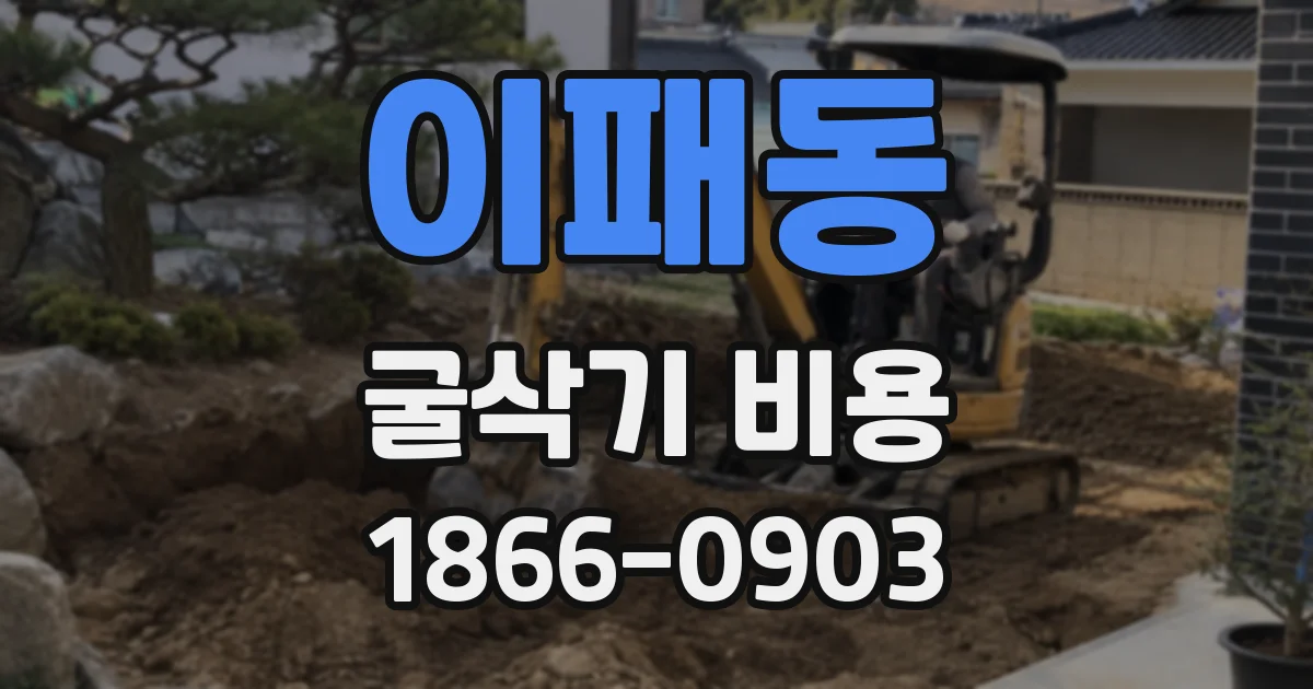 이패동 굴삭기 비용