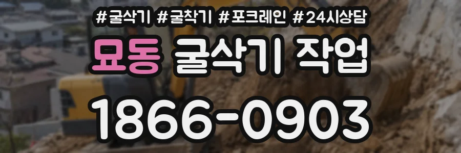 묘동 굴삭기 작업